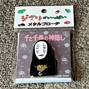 Studio Ghibli Spirited Away No Face Kaonashi Enamel Pin Metal Brooch Official